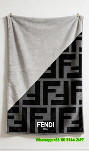 Fendi Roma Diagonal FF Monogram Flannel Sofa Throw Blanket IMG_9437